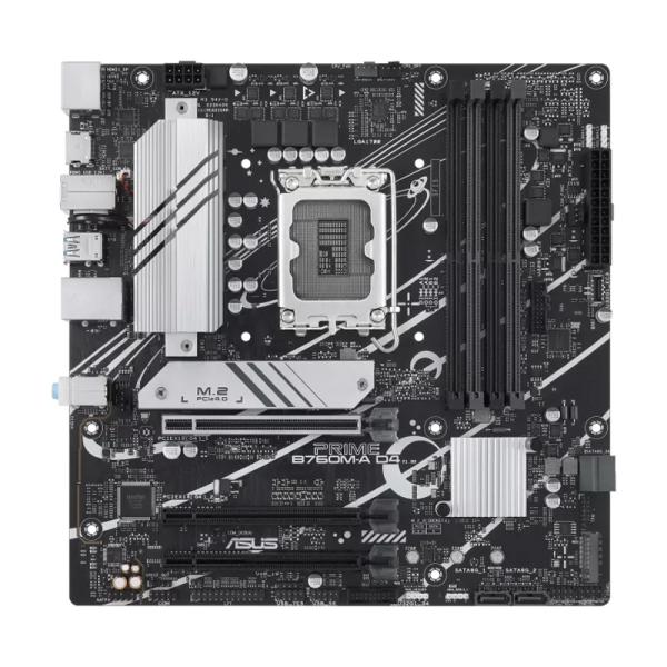 Tarjeta Madre Asus Prime B760M-A D4 LGA1700 M-ATX DDR4 90MB1D00-M1EAY0 - Negro / Blanco