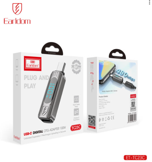 Medidor Digital USB-C de Voltaje y Carga 100W ET-TC23C Earldom