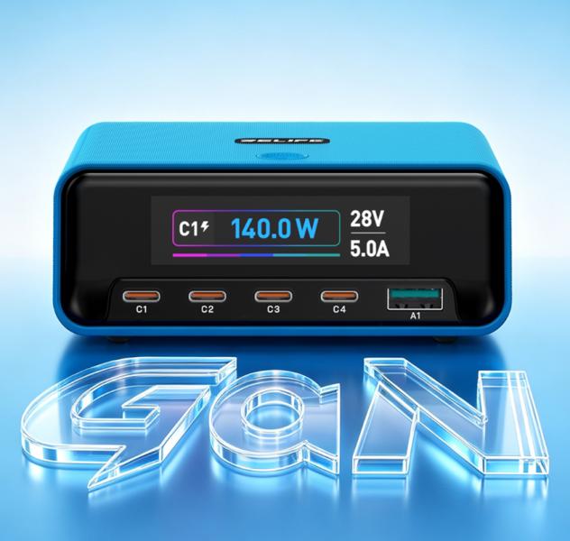 Adaptador Cargador Q8 Sunshine - Azul 165W 5 USB