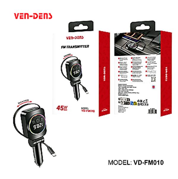 Transmisor Fm y Cargador Cubo Carro VD-FM010 Ven Dens - Negro