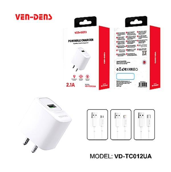 Cargador Cubo Casa VD-TC012UA VEN-DENS - Blanco A-c