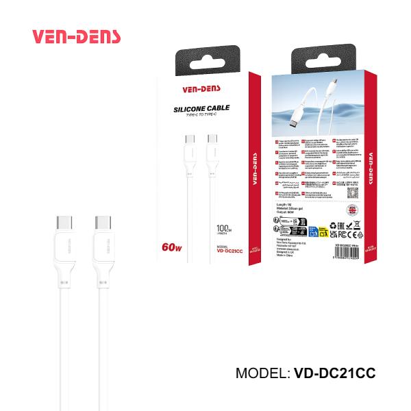 Cable USB Tipo C VD-DC21CC Ven Dens - Blanco C-c 1M Imagen principal del producto