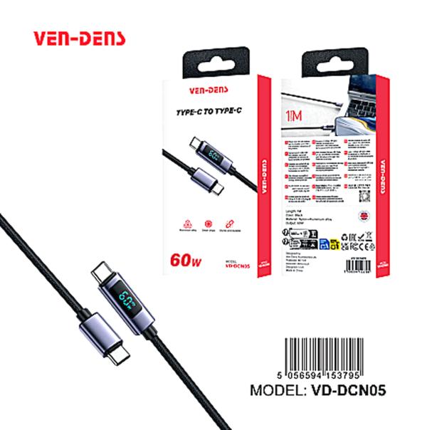 Cable USB Tipo C VD-DCN05 Ven Dens - Blanco C-c 1M Imagen principal del producto