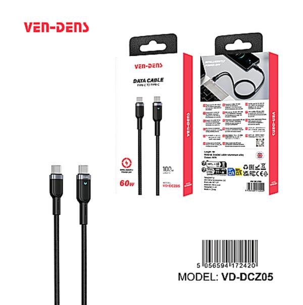 Cable USB Tipo C VD-DCZ05 Ven Dens - Gris C-c 1M Imagen principal del producto