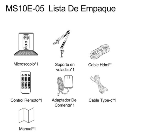 Microscopio Digital con Soporte Articulado MS10E-05 Sunshine