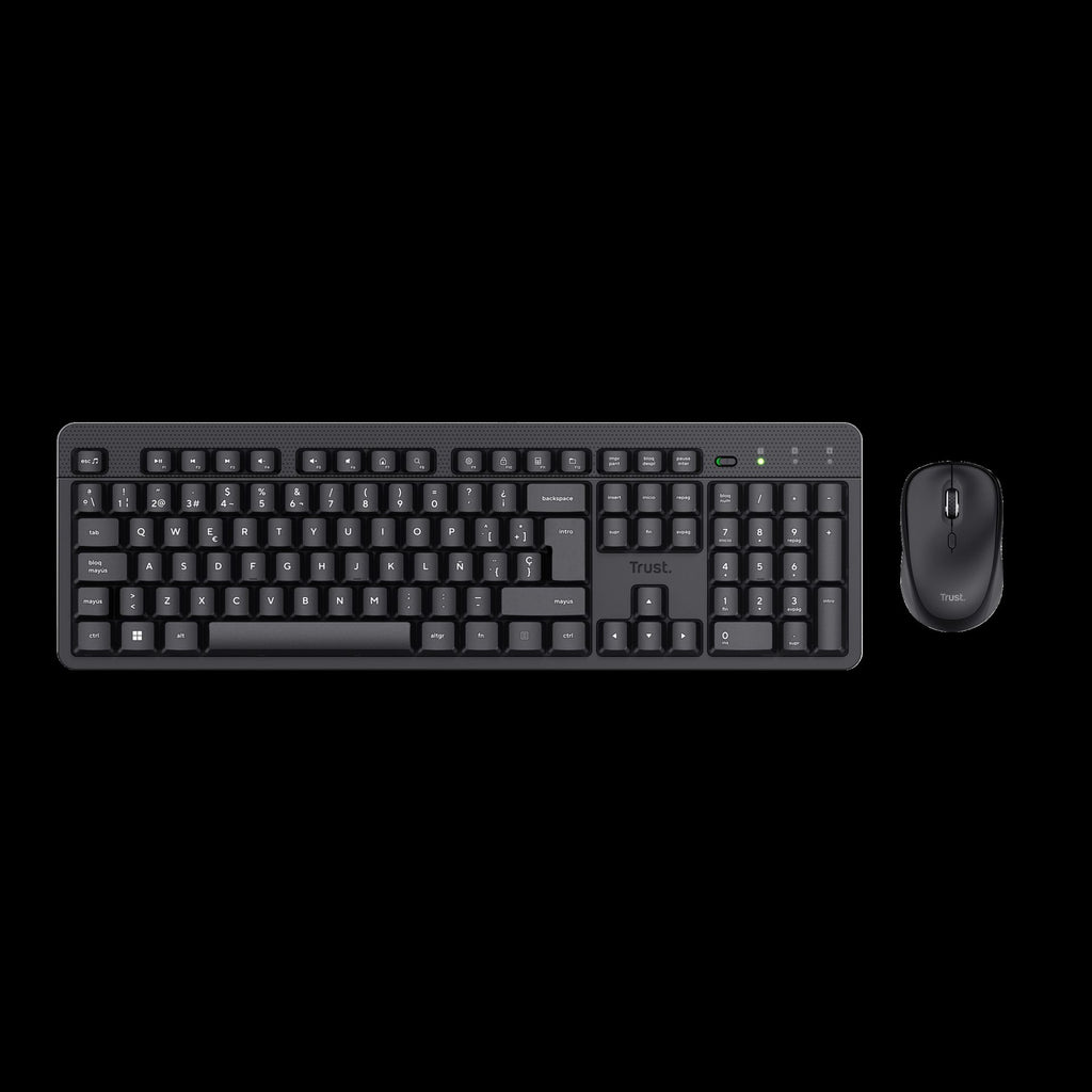 Trust combo de teclado y mouse inalámbricos y silenciosos ES ODY II - 25020