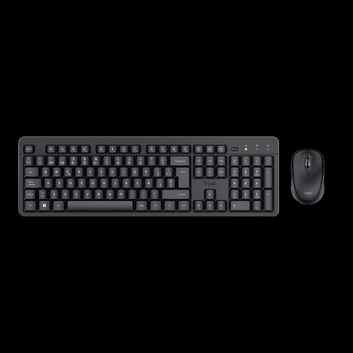 Trust combo de teclado y mouse inalámbricos y silenciosos ES ODY II - 25020