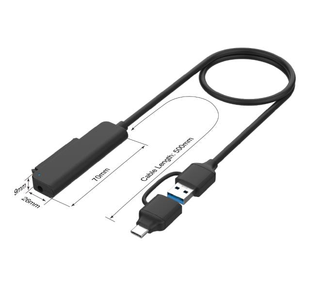 Cable USB Tipo C y USB Tipo a 3.0 a Sata OTN-UCA311 Onten - Azul