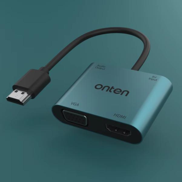 Adaptador HDMI Macho a HDMI Hembra VGA Hembra con Audio 3.5 Mm OT-5166HV Onten