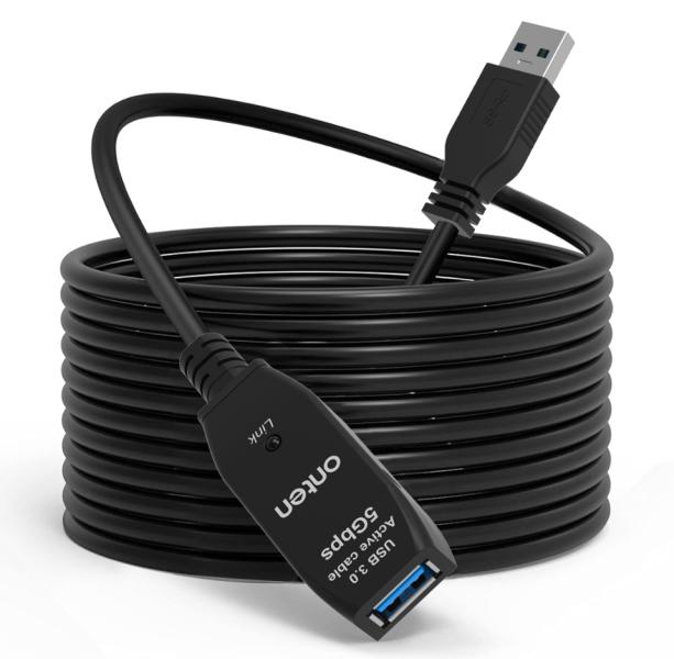 Extencion Cable USB Tipo a Macho a USB Tipo a Hembra US207 Onten - 5M Negra