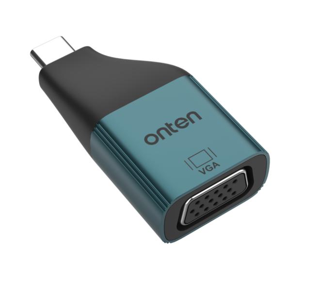 Convertidor USB Tipo C Macho a VGA Hembra OTN-UC105 Onten - Negro