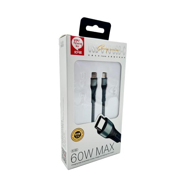 Cable USB Tipo C K-50 Youshengku - Negro