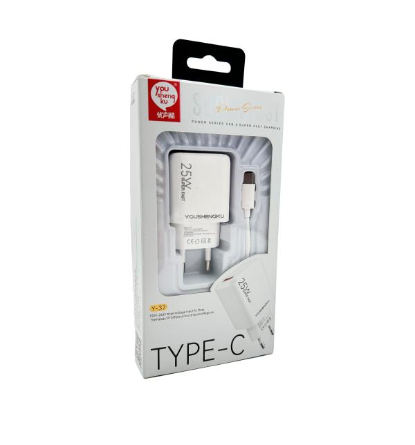 Cargador Casa Y-37 Youshengku - Blanco Tipo C Us