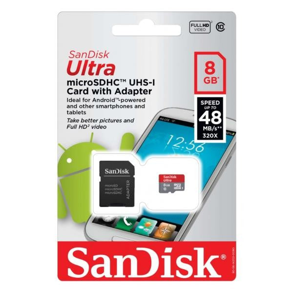 MEMORIA MICRO SD 8GB SANDISK CLASE 10