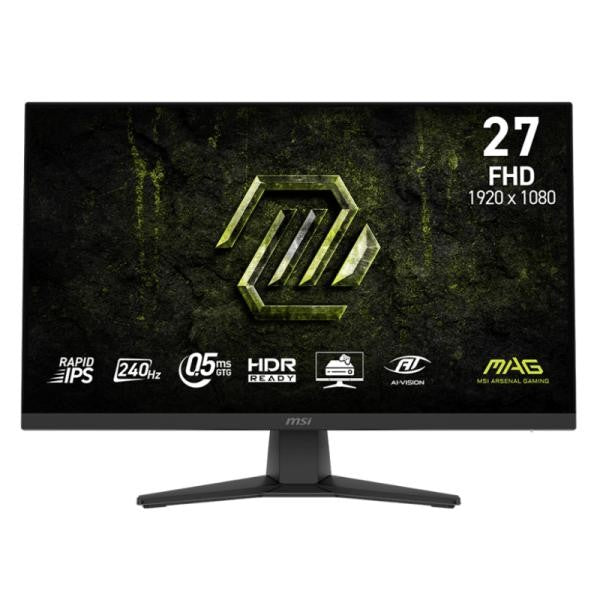 MONITOR GAMING MSI MAG 272F X24 27" PLANA FHD 1920X1080 240 HZ RAPID IPS AMD FREESYNC PREMIUM 9S6-3CE11M-026