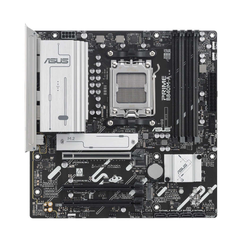 Tarjeta Madre Asus Prime B840M-A AM5 Micro Atx DDR5 90MB1J10-M0EAY0 - Negro/plateado