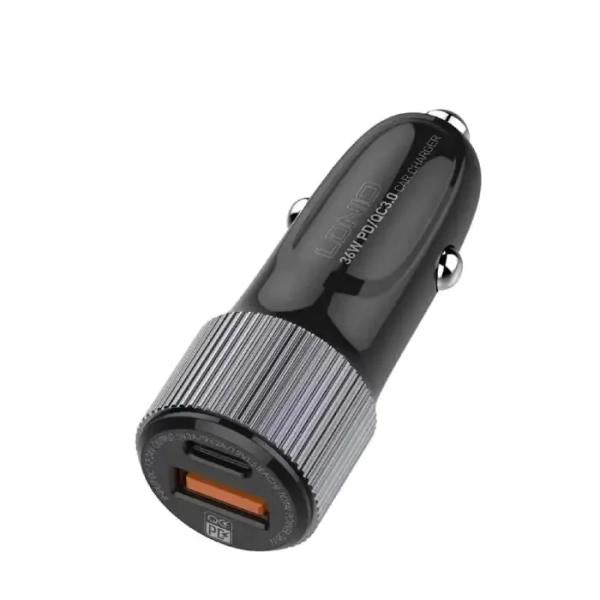 Cargador Carro C510 Ldnio - Tipo C- Lightning Negro