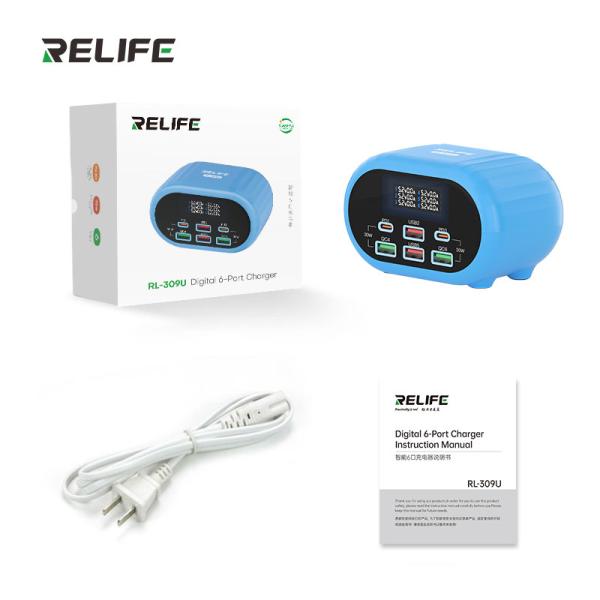 Adaptador Cargador RL-309U Relife - Celeste 6 USB