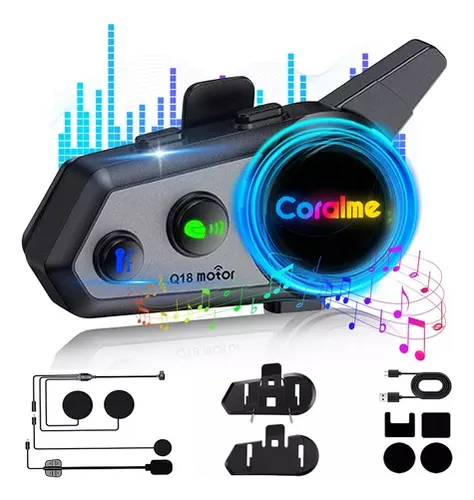 Audifono Manos Libres Intercomunicador para Casco Q18 - Negro