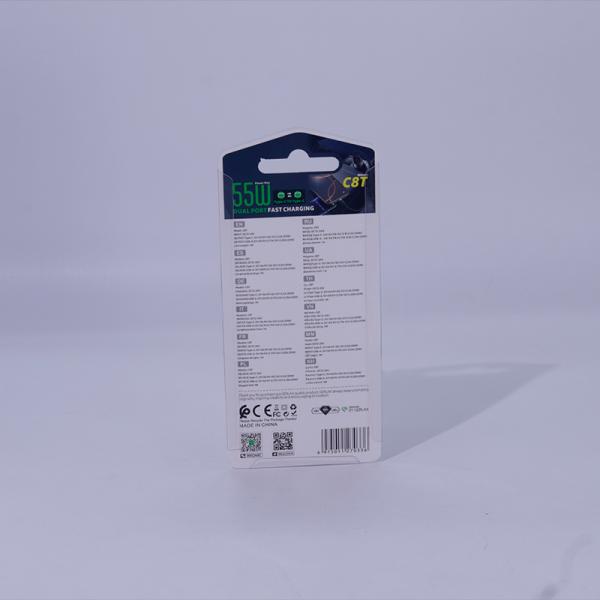 Cargador Cubo Carro C8T Gerlax - Tipo C-c Negro