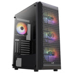 Case RGB Aerocool BEAM-G-BK-V2 Mid Tower Ventiladores 4 de 120MM con Vidrio Lateral Accm-pv37043.11 - Negro