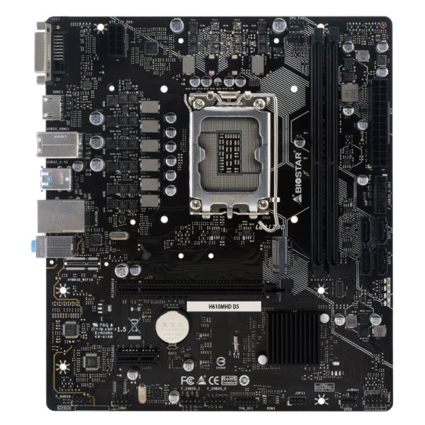 Tarjeta Madre Biostar H610MHD D5 LGA1700 Micro Atx DDR5 - Negro Imagen principal del producto