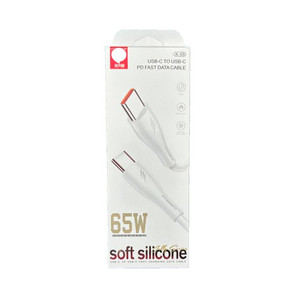 CABLE USB TIPO C-C K-55 BLANCO