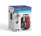 Westinghouse cafetera con moledor café 2 en 1 roja  - WKCM256
