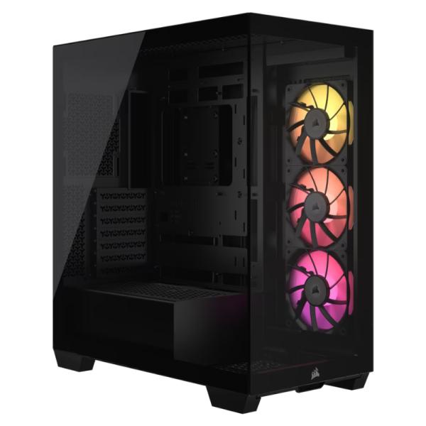 Case RGB Corsair Icue Link 3500X Mid Tower Ventiladores 3 de 120MM con Vidrio Lateral y Frontal CC-9011280-WW - Negro