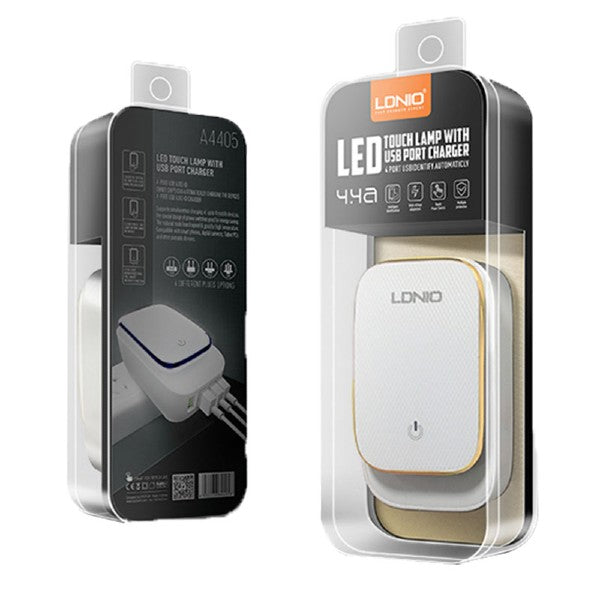 CARGADOR CASA CON LAMPARA A4405 LDNIO MICRO B BLANCO