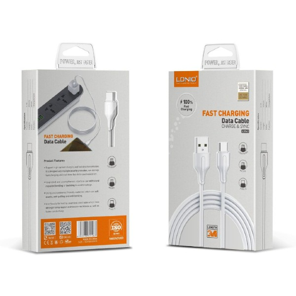CABLE USB LIGHTNING LS543 LDNIO NEGRO