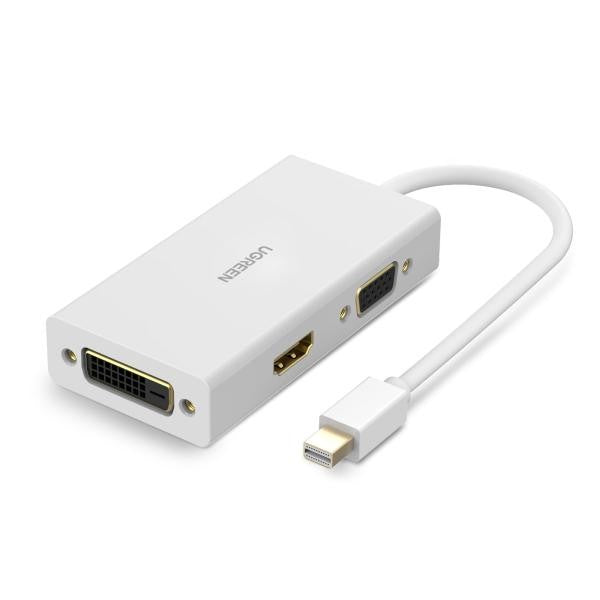 CABLE MINI DISPLAY PORT MACHO A VGA HDMI DVI 241 HEMBRA MD114 20418 UGREEN BLANCO