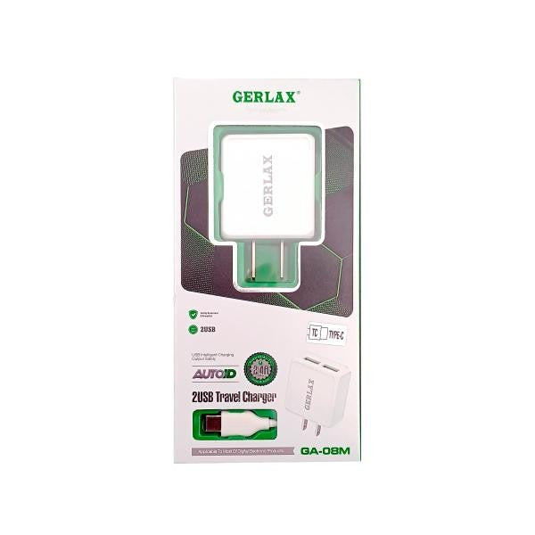 CARGADOR CASA GA-08M GERLAX BLANCO TIPO C
