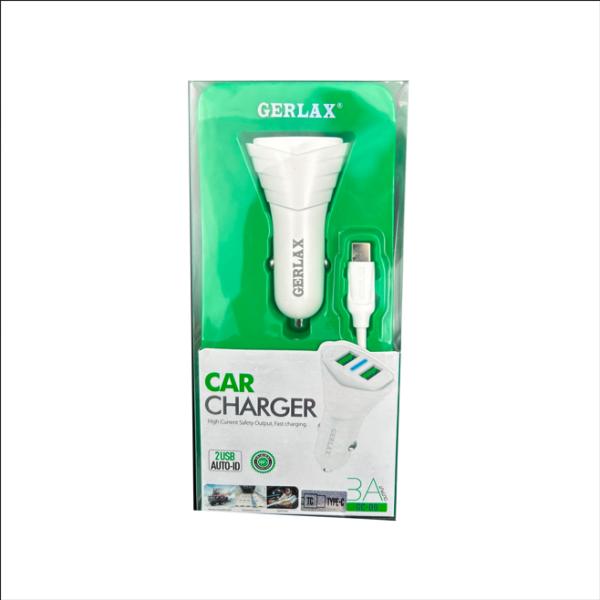 CARGADOR CUBO CARRO GC-09 GERLAX BLANCO TIPO C