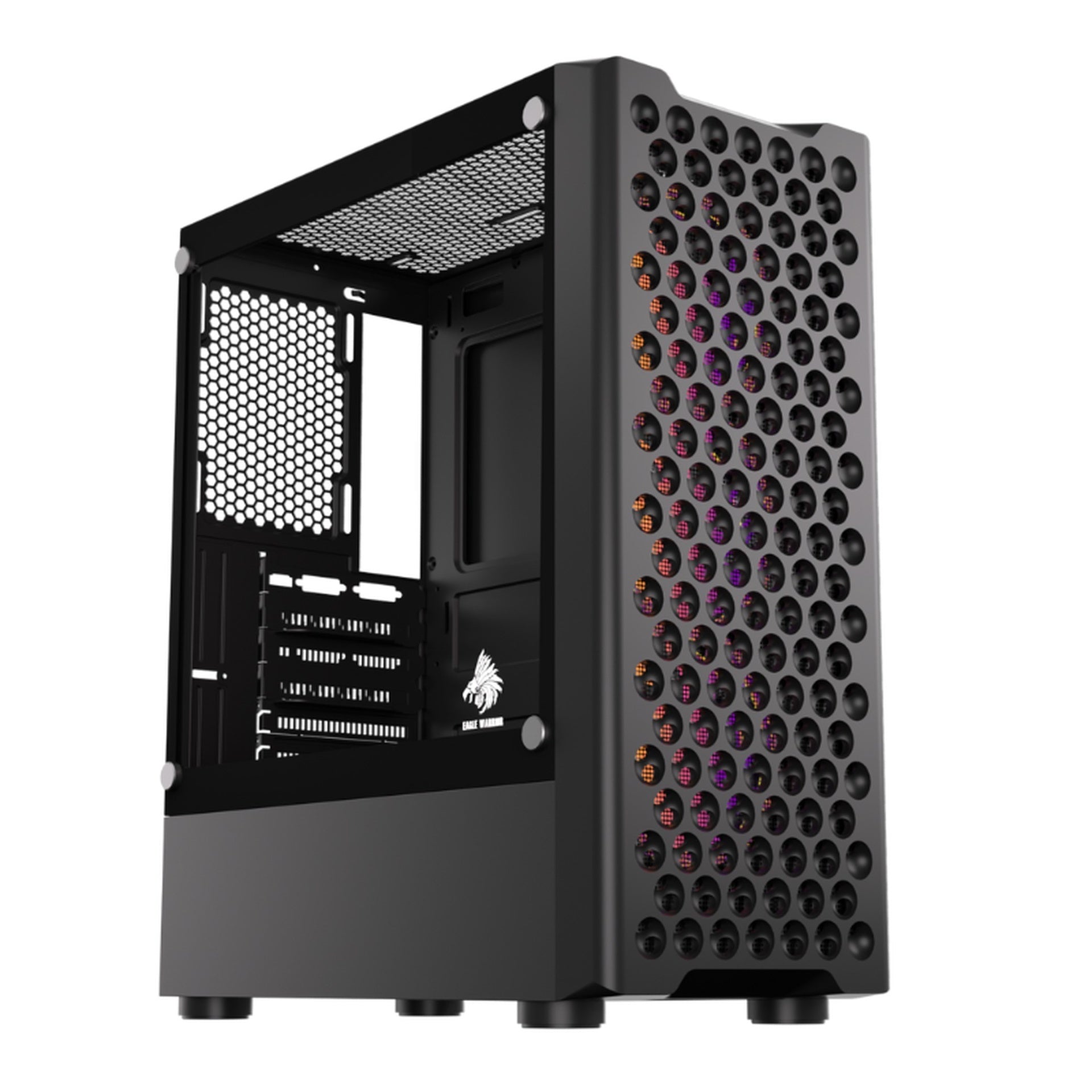 Case RGB Eagle Warrior CG06Z5RA002C mid tower ventiladores 3 de 120 mm con vidrio lateral y malla frontal