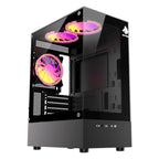 Case RGB Eagle Warrior CG70AHRA002C mini tower ventiladores 3 de 120 mm con vidrio frontal y lateral