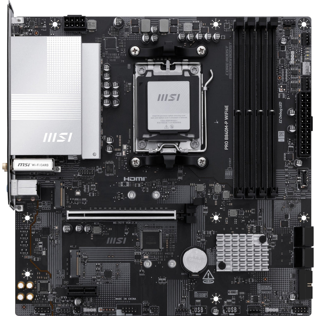 Tarjeta madre MSI PRO B840M-P WIFI6E AM5 micro ATX DDR5 911-7E77-002