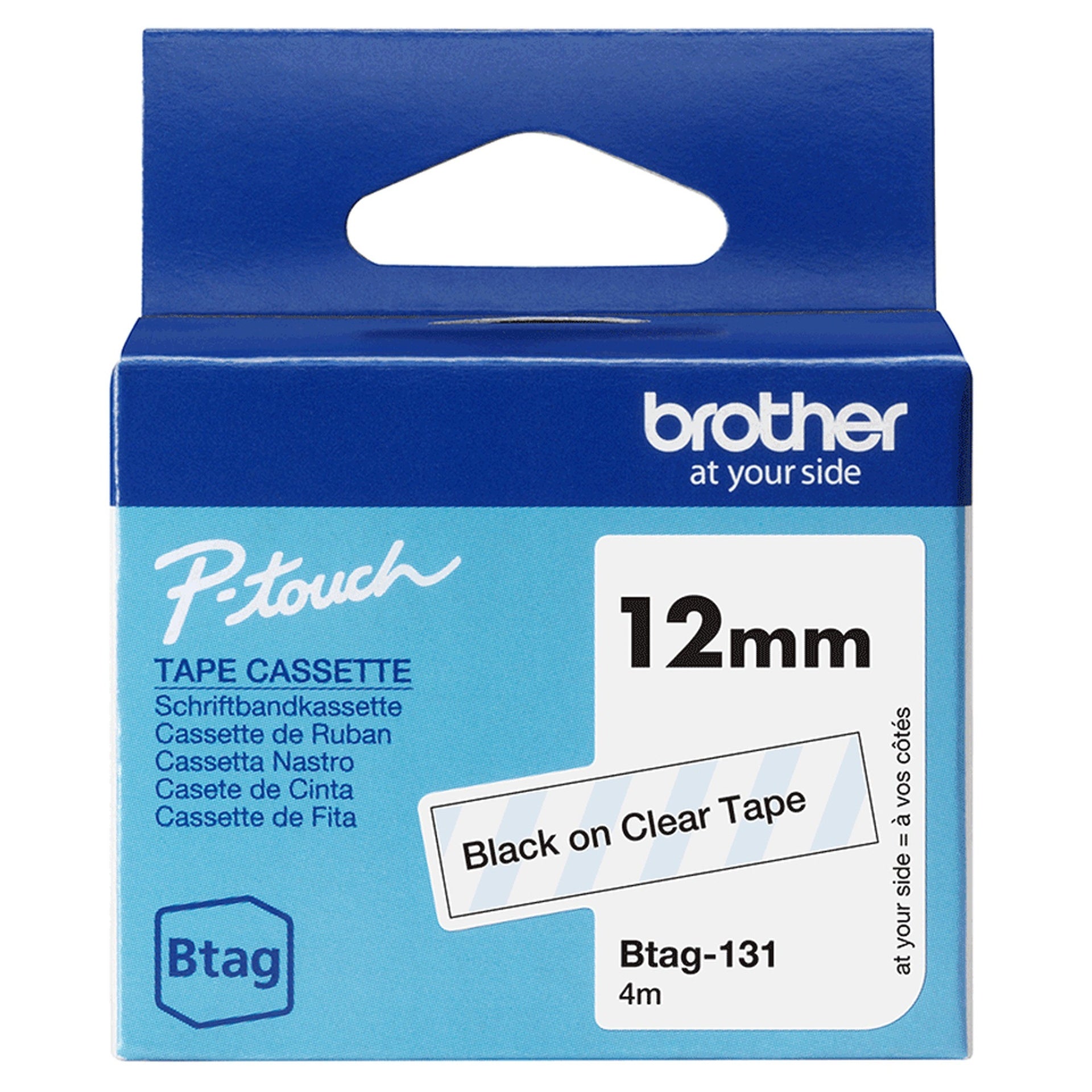 Cinta etiquetado Brother BTAG131 12 mm transparente Imagen principal del producto