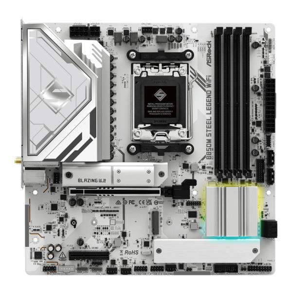 Tarjeta Madre Asrock B850M Steel Legend WIFI AM5 Micro Atx DDR5 MB-B850MSLWIFI - Blanco Imagen principal del producto