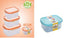 Set 3 Recipientes Rectangulares Herméticos 2745 800ml+1500ml+2500ml - Naranja