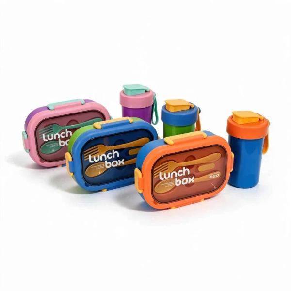 Set Lonchera con Vaso WY-T200 1480 Ml - Azul