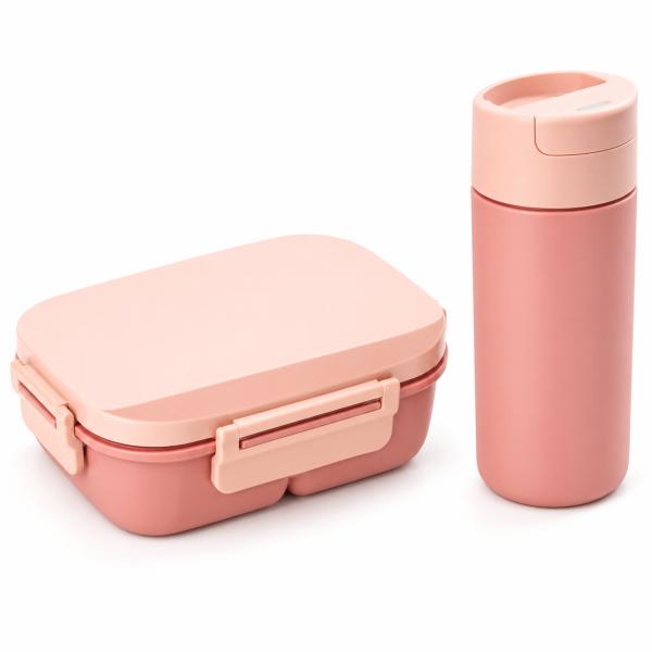 Set de Lonchera con Vaso SZH-A378A - Rosada 1480ML