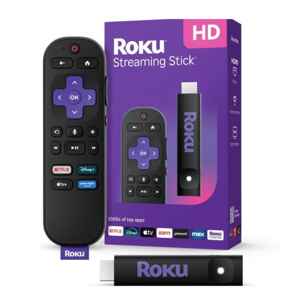 Dispositivo de Transmisión Roku Stick HD 2025 con Control por Voz ROKU-3840RW - Negro Imagen principal del producto