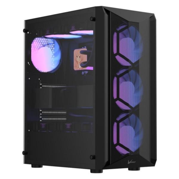 Case Argb Formula V Line Air Power G1 Plus Black Mid Tower Ventiladores 6 de 120 Mm con Malla Frontal y Vidrio Lateral 4711401663614 - Negro Imagen principal del producto
