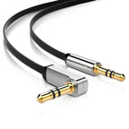 Cable UGREEN AV119 3.5 mm macho recto a macho ángulo plano 1M 10597 negro