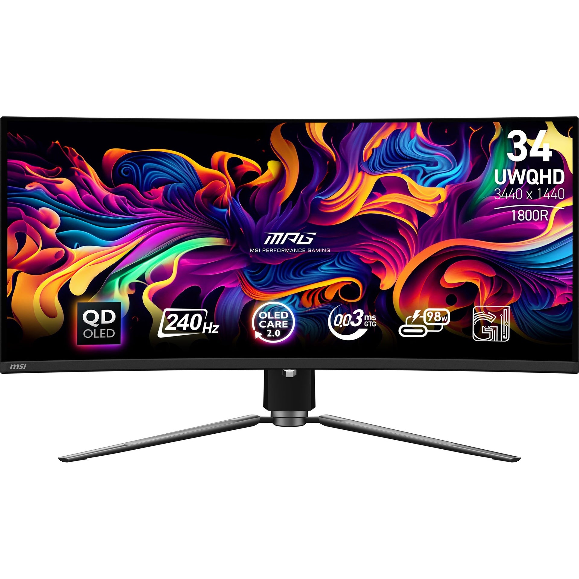 Monitor Gaming Msi Mpg 341CQPX QD-OLED 34.18" Curva 1800R 3440X1440 240HZ QD-OLED G-SYNC Displayport / HDMI / USB-C 9S6-3DD04T-014 - Negro