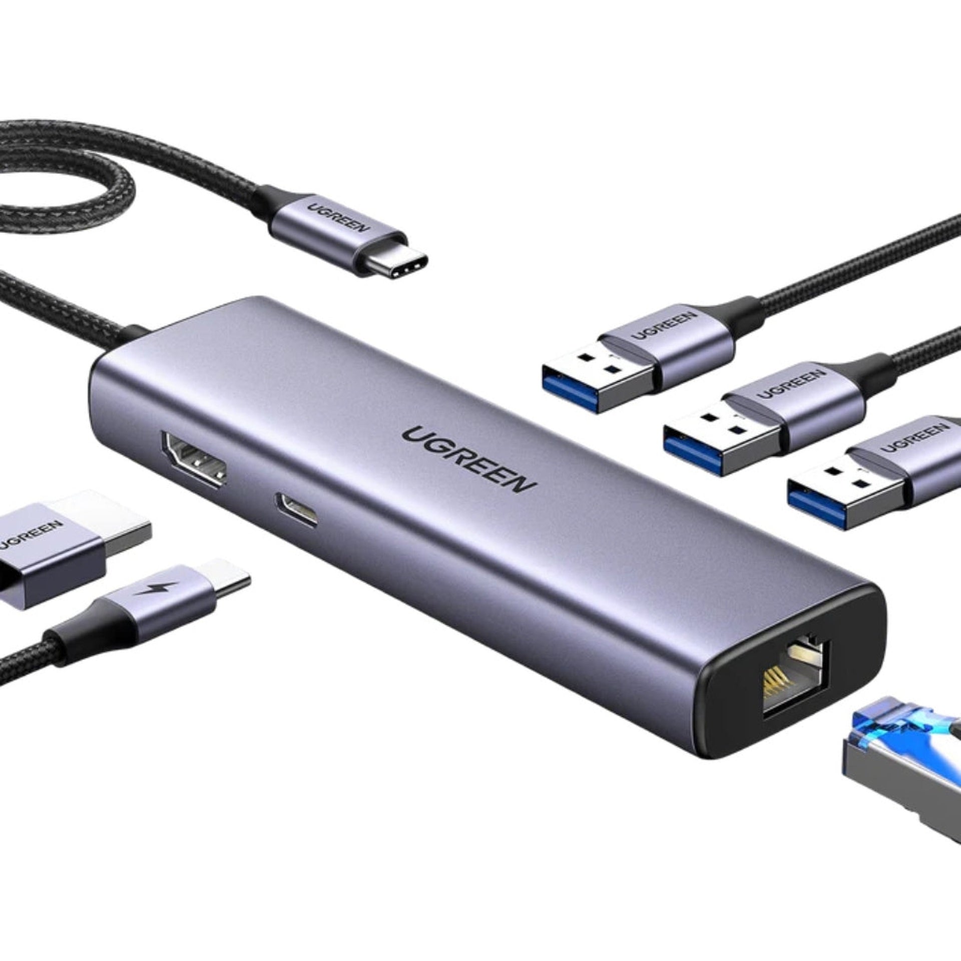 Hub Ugreen CM512 6 en 1 USB-C HDMI 4K PD100W Imagen principal del producto