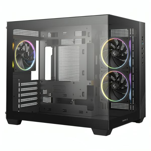 Case Deepcool CG330 3F Mid Tower Ventiladores 3 de 120MM con Panel Frontal y Lateral R-CG330-BKNGM3-G - Negro Imagen principal del producto