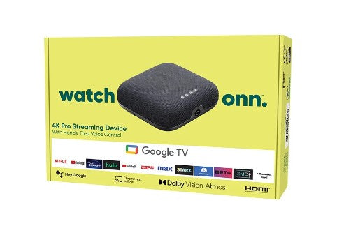 DISPOSITIVO STREAMING WATCH 4K PRO ONN GOOGLE NEGRO
