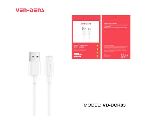 CABLE USB TIPO C VD-DCR03 VEN-DENS 1M BLANCO